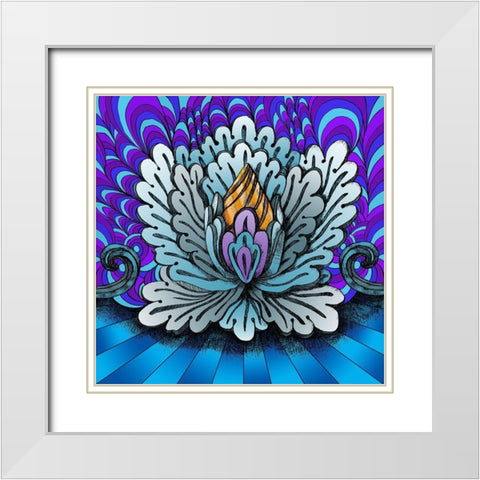 Lotus Flower 1 White Modern Wood Framed Art Print with Double Matting by Green, Howie