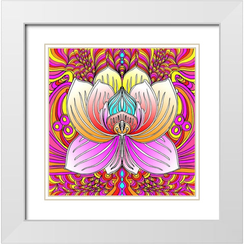 Lotus Flower 2 White Modern Wood Framed Art Print with Double Matting by Green, Howie