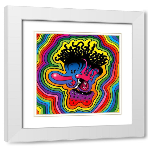 Pop Art Crazy White Modern Wood Framed Art Print with Double Matting by Green, Howie