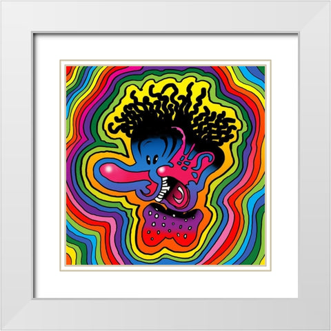 Pop Art Crazy White Modern Wood Framed Art Print with Double Matting by Green, Howie