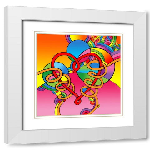 Pop Art Wrapped Heart White Modern Wood Framed Art Print with Double Matting by Green, Howie