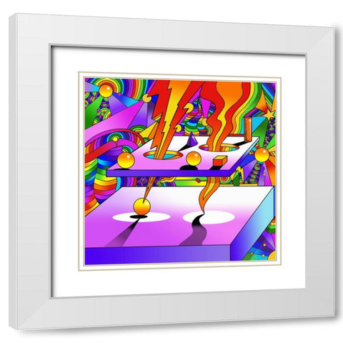 Floating White Modern Wood Framed Art Print with Double Matting by Green, Howie