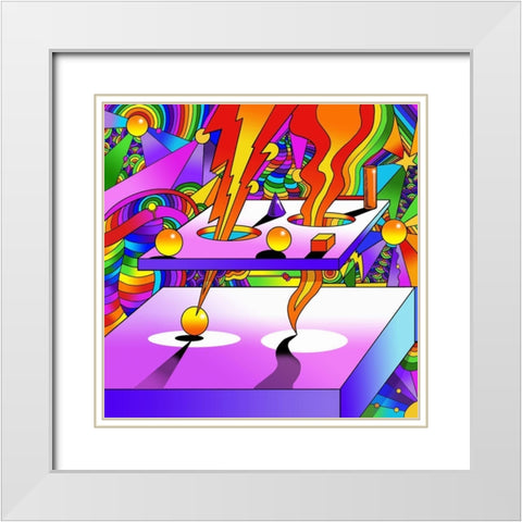 Floating White Modern Wood Framed Art Print with Double Matting by Green, Howie