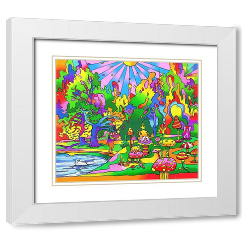 Swan Park White Modern Wood Framed Art Print with Double Matting by Green, Howie