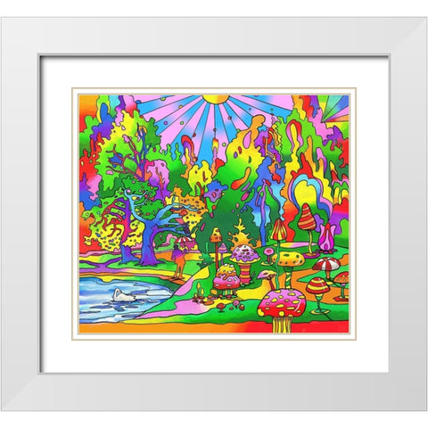 Swan Park White Modern Wood Framed Art Print with Double Matting by Green, Howie