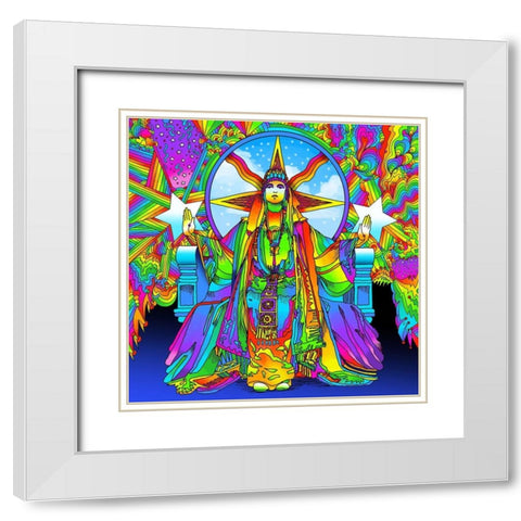 Cosmic Queen White Modern Wood Framed Art Print with Double Matting by Green, Howie