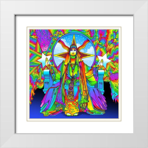 Cosmic Queen White Modern Wood Framed Art Print with Double Matting by Green, Howie