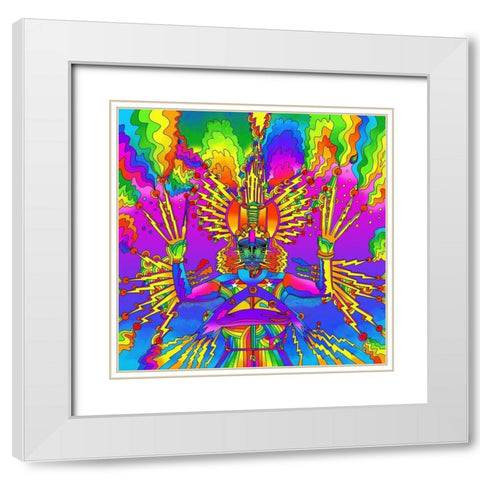Lightning Man White Modern Wood Framed Art Print with Double Matting by Green, Howie