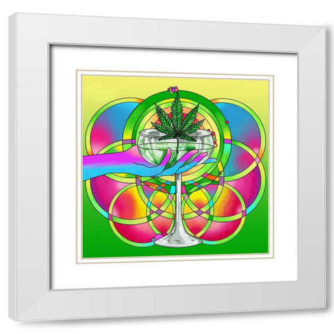 Marijuana cocktail White Modern Wood Framed Art Print with Double Matting by Green, Howie