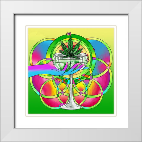 Marijuana cocktail White Modern Wood Framed Art Print with Double Matting by Green, Howie