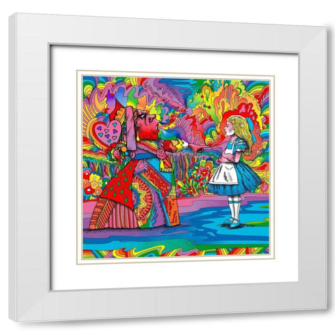 Alice-Queen White Modern Wood Framed Art Print with Double Matting by Green, Howie