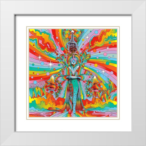 Echo-Queen White Modern Wood Framed Art Print with Double Matting by Green, Howie