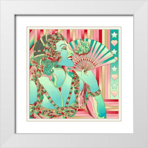 Green Godess White Modern Wood Framed Art Print with Double Matting by Green, Howie