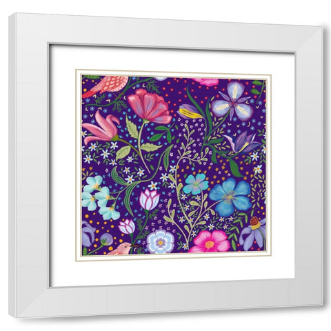 20-72 Harmony Blues White Modern Wood Framed Art Print with Double Matting by HUE and MI and Sangita