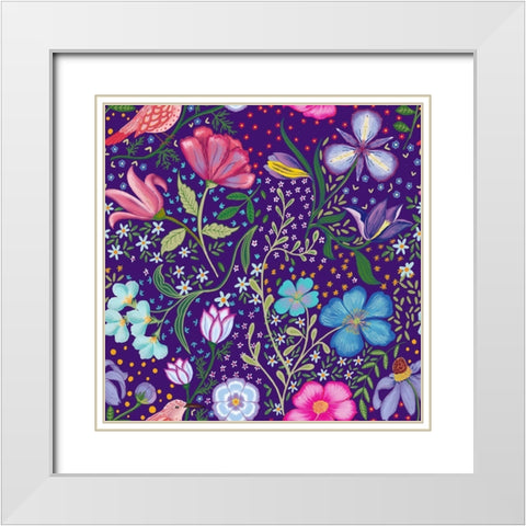 20-72 Harmony Blues White Modern Wood Framed Art Print with Double Matting by HUE and MI and Sangita