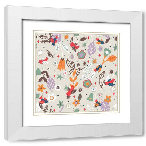 Sunshine In Autumn White Modern Wood Framed Art Print with Double Matting by HUE and MI and Sangita