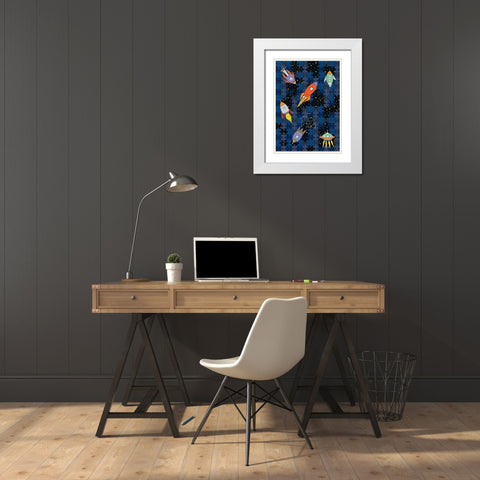 A Peice Of Space White Modern Wood Framed Art Print with Double Matting by HUE and MI and Sangita
