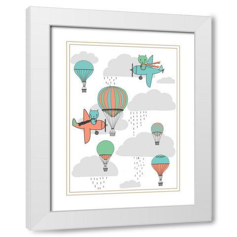 20-32 High Flyer White Modern Wood Framed Art Print with Double Matting by HUE and MI and Sangita