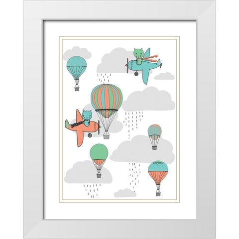 20-32 High Flyer White Modern Wood Framed Art Print with Double Matting by HUE and MI and Sangita