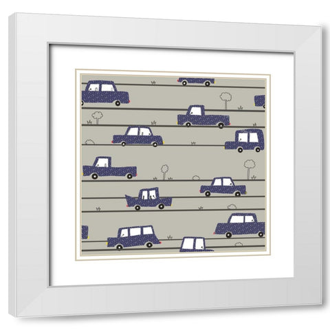 2103 On The Road White Modern Wood Framed Art Print with Double Matting by HUE and MI and Sangita