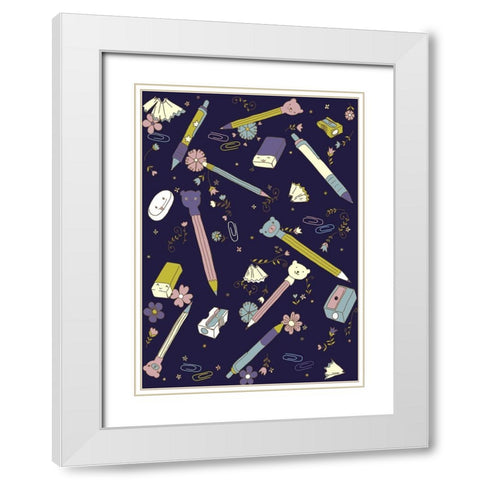 Stationary White Modern Wood Framed Art Print with Double Matting by HUE and MI and Sangita