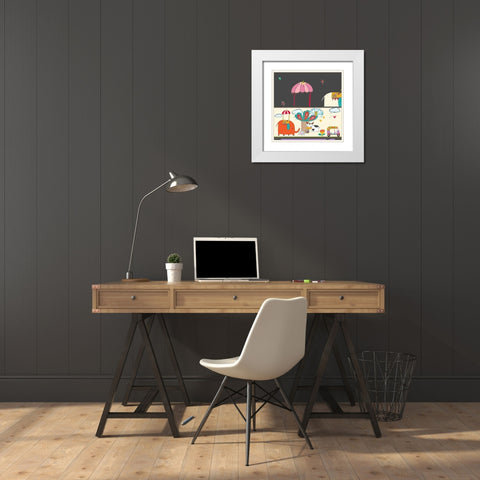 Travel To India White Modern Wood Framed Art Print with Double Matting by HUE and MI and Sangita