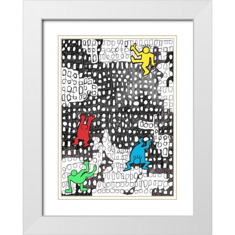 Ups And Downs In The City White Modern Wood Framed Art Print with Double Matting by HUE and MI and Sangita