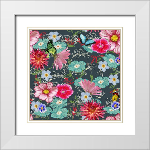 20-62 Pot Pourri White Modern Wood Framed Art Print with Double Matting by HUE and MI and Sangita