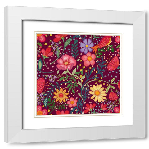 20-71 Harmony White Modern Wood Framed Art Print with Double Matting by HUE and MI and Sangita