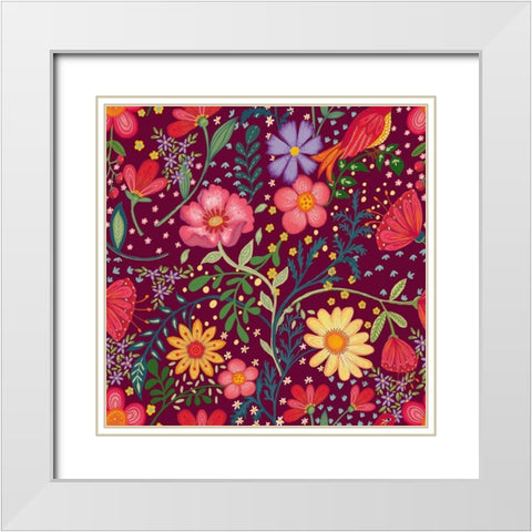 20-71 Harmony White Modern Wood Framed Art Print with Double Matting by HUE and MI and Sangita