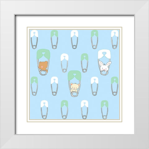 2099 Baby Pin White Modern Wood Framed Art Print with Double Matting by HUE and MI and Sangita