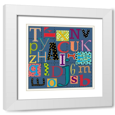 Abc White Modern Wood Framed Art Print with Double Matting by HUE and MI and Sangita