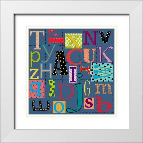 Abc White Modern Wood Framed Art Print with Double Matting by HUE and MI and Sangita