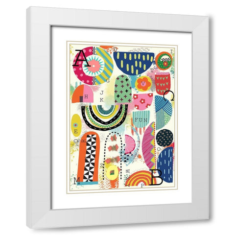 Fun With Letters White Modern Wood Framed Art Print with Double Matting by HUE and MI and Sangita