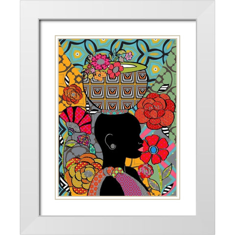 woman 2 White Modern Wood Framed Art Print with Double Matting by HUE and MI and Sangita