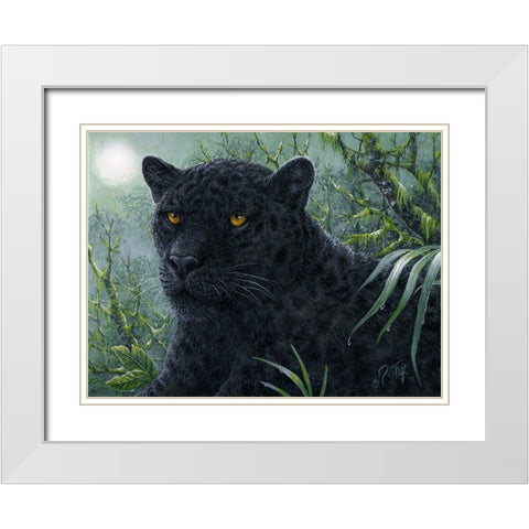 Black Beauty White Modern Wood Framed Art Print with Double Matting by Tift, Jeff