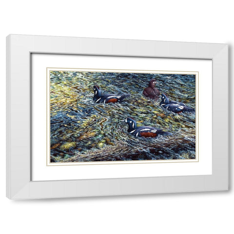 Harlequin Romance White Modern Wood Framed Art Print with Double Matting by Tift, Jeff