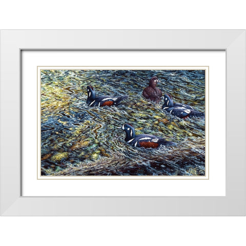 Harlequin Romance White Modern Wood Framed Art Print with Double Matting by Tift, Jeff