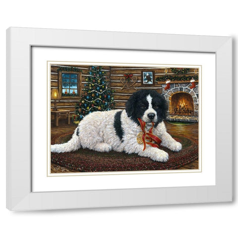 Christmas Companion White Modern Wood Framed Art Print with Double Matting by Tift, Jeff