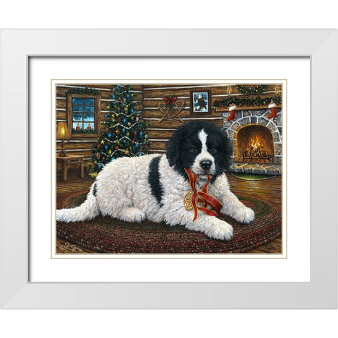 Christmas Companion White Modern Wood Framed Art Print with Double Matting by Tift, Jeff