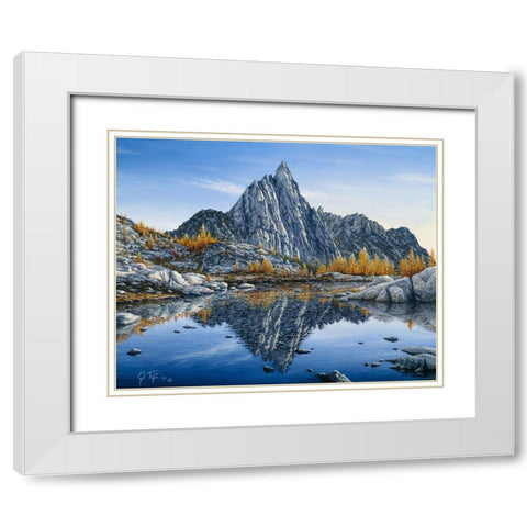 Prusik Peak White Modern Wood Framed Art Print with Double Matting by Tift, Jeff