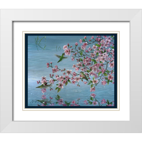 Broad Tailed Hummer White Modern Wood Framed Art Print with Double Matting by Tift, Jeff
