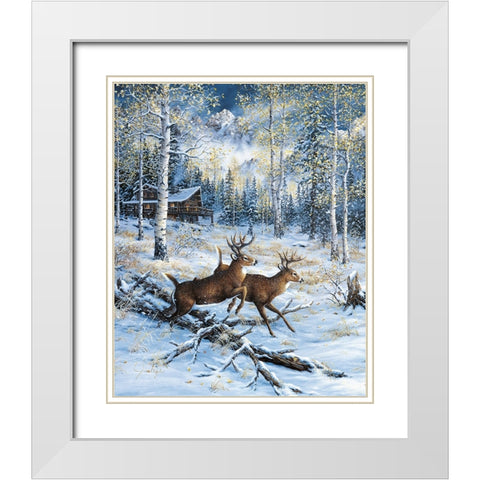 A Pair White Modern Wood Framed Art Print with Double Matting by Tift, Jeff