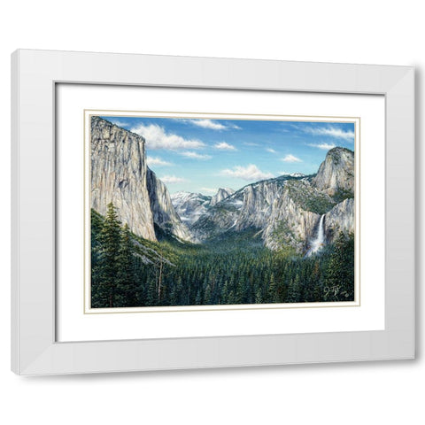 Yosemite Valley White Modern Wood Framed Art Print with Double Matting by Tift, Jeff