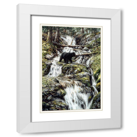 Bear Creek Crossing White Modern Wood Framed Art Print with Double Matting by Tift, Jeff