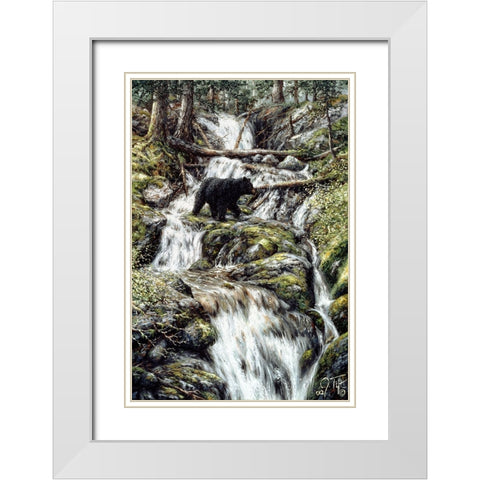 Bear Creek Crossing White Modern Wood Framed Art Print with Double Matting by Tift, Jeff