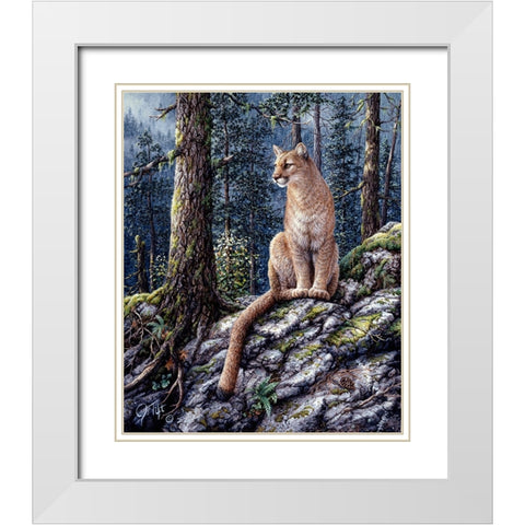 King Of The Forest White Modern Wood Framed Art Print with Double Matting by Tift, Jeff