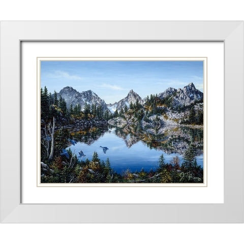 Gem Lake White Modern Wood Framed Art Print with Double Matting by Tift, Jeff