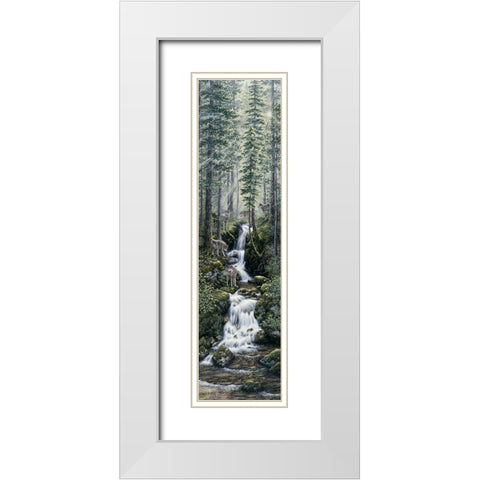 Cascade Wolves White Modern Wood Framed Art Print with Double Matting by Tift, Jeff