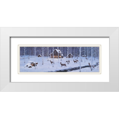 Holiday Silence White Modern Wood Framed Art Print with Double Matting by Tift, Jeff